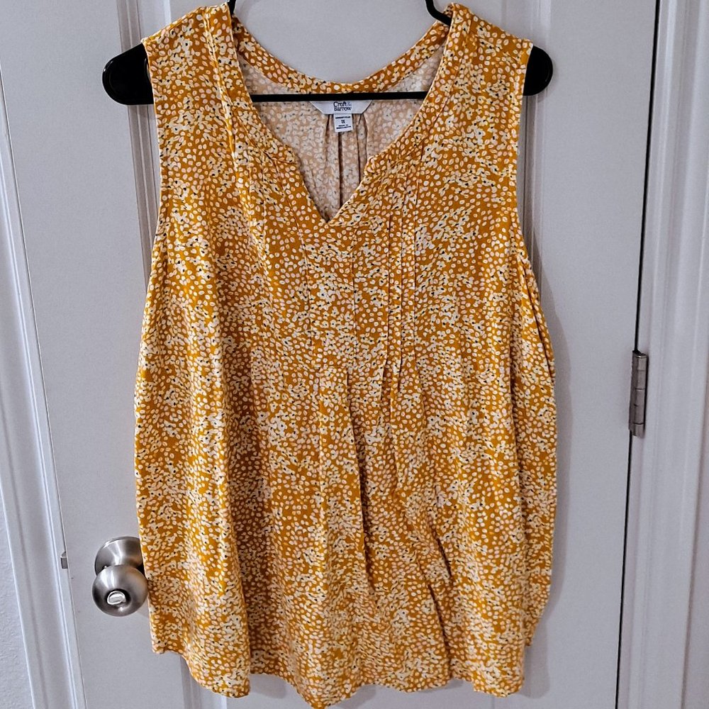 Croft & Barrow, Women's Plus (1X), Yellow, Sleeveless Blouse